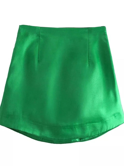 Satin Short Skirt